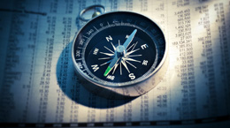 Compass on a spreadsheet of numbers