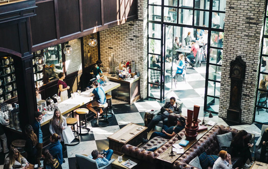 Customers in a coffee shop