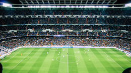 View of a professional soccer game