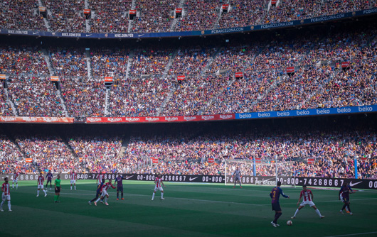 A world cup soccer game in Spain