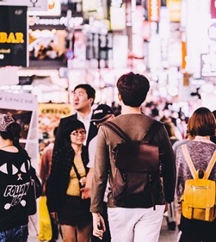 crowd of people shopping