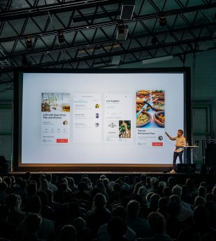 Man giving presentation at conference