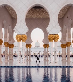 Man walking in fancy building