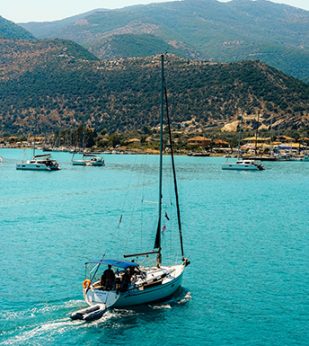 sailboat heading into shore