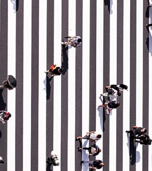 people crossing crosswalk