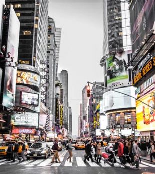 people walking on crosswalk in the city
