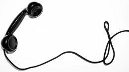 Black old cord telephone