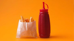 Ketchup and a bag of french fries