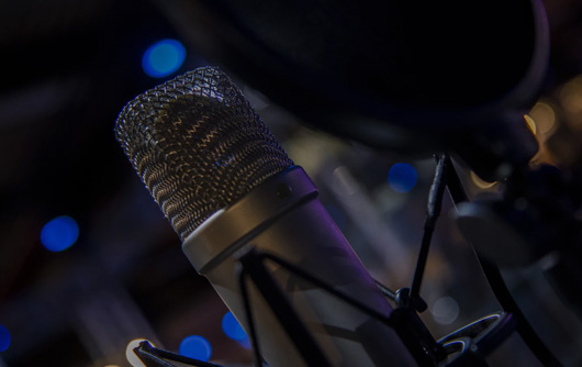 Up close of a radio microphone