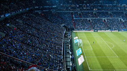 Crowded stadium seats at a game