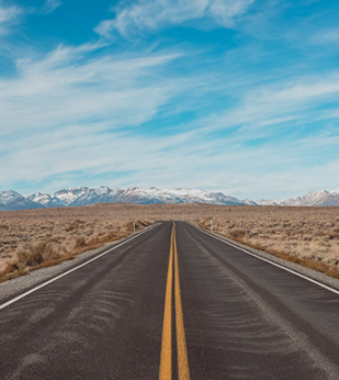 road running through the mountains