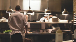 Restaurant workers in the kitchen