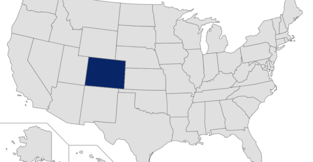 Map of the United States with Colorado highlighted