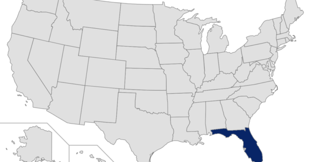 Map of the United States with Florida highlighted