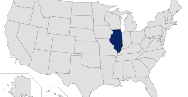 Map of the United States with Illinois highlighted