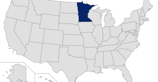 Map of the United States with Minnesota highlighted