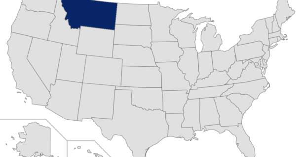 Map of the United States with Montana highlighted