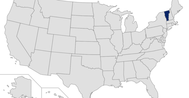 Map of the United States with Vermont Highlighted