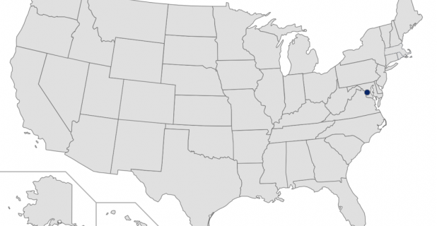 Washington DC highlighted on map