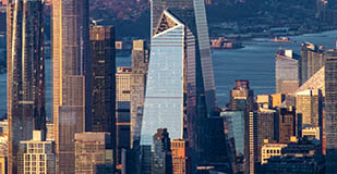 view of city skyscrappers